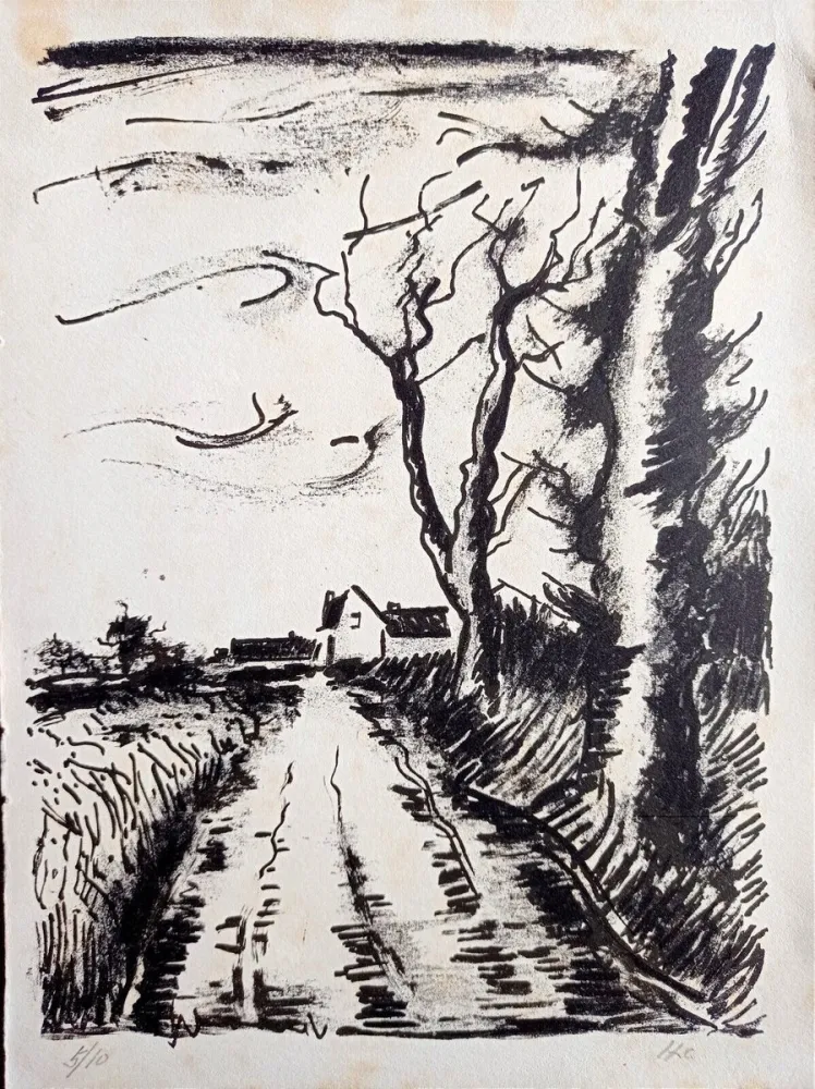 彫版 Vlaminck - Maurice de Vlaminck - Chemin de Manou, 1956 (Tete qui Tourne)