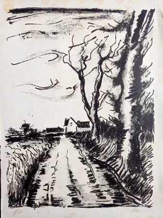 彫版 Vlaminck - Maurice de Vlaminck - Chemin de Manou, 1956 (Tete qui Tourne)