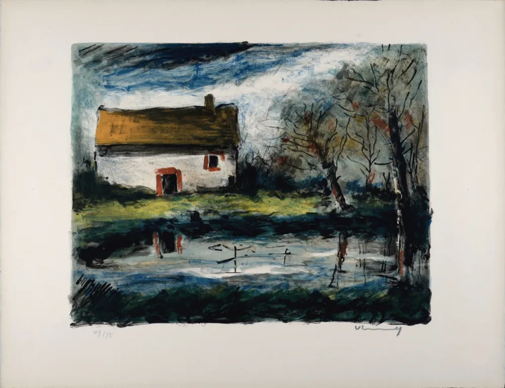リトグラフ Vlaminck - Paysage, c. 1955 -  Hand-signed!