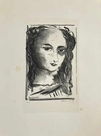 リトグラフ Vlaminck - Portrait de femme, 1924