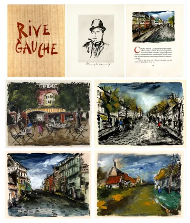 挿絵入り本 Vlaminck - RIVE GAUCHE. Quartier latin - Plaisance - Montparnasse - Les Quais - Saint-Germain-des-Prés. Exemplaire avec suite et gravure aquarellée par Vlaminck.