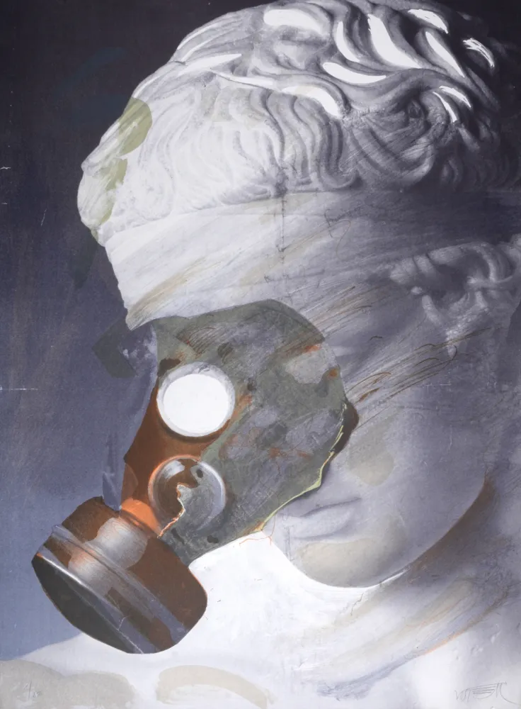 リトグラフ Vostell - Composition