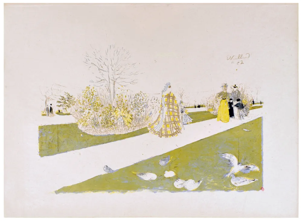 リトグラフ Vuillard - Le jardin des Tuileries
