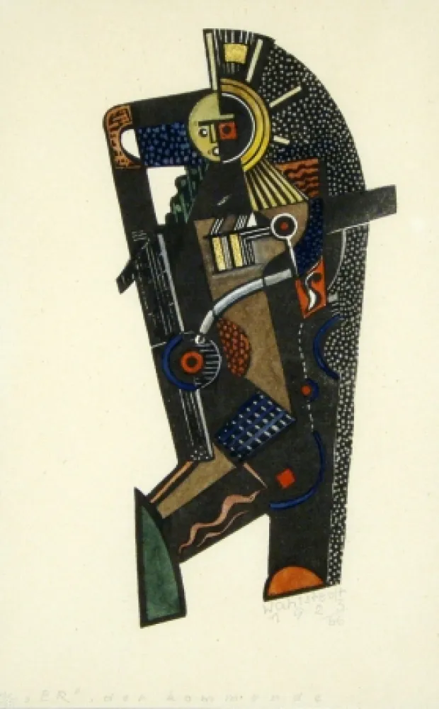 リノリウム彫版 Wahlstedt - Er, der Kommende (The one to come)