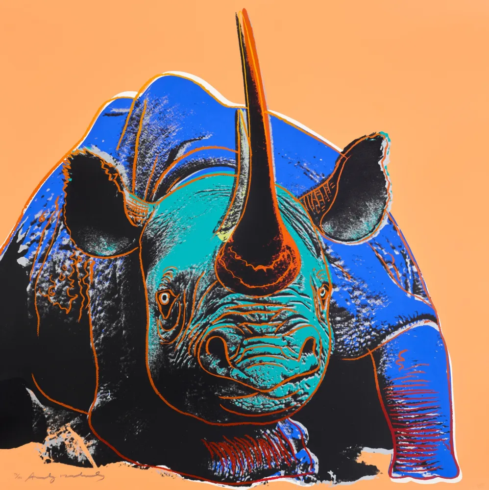 シルクスクリーン Warhol - Black Rhinoceros