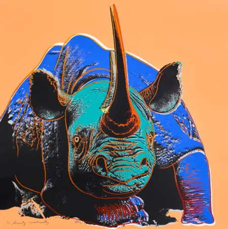 シルクスクリーン Warhol - Black Rhinoceros