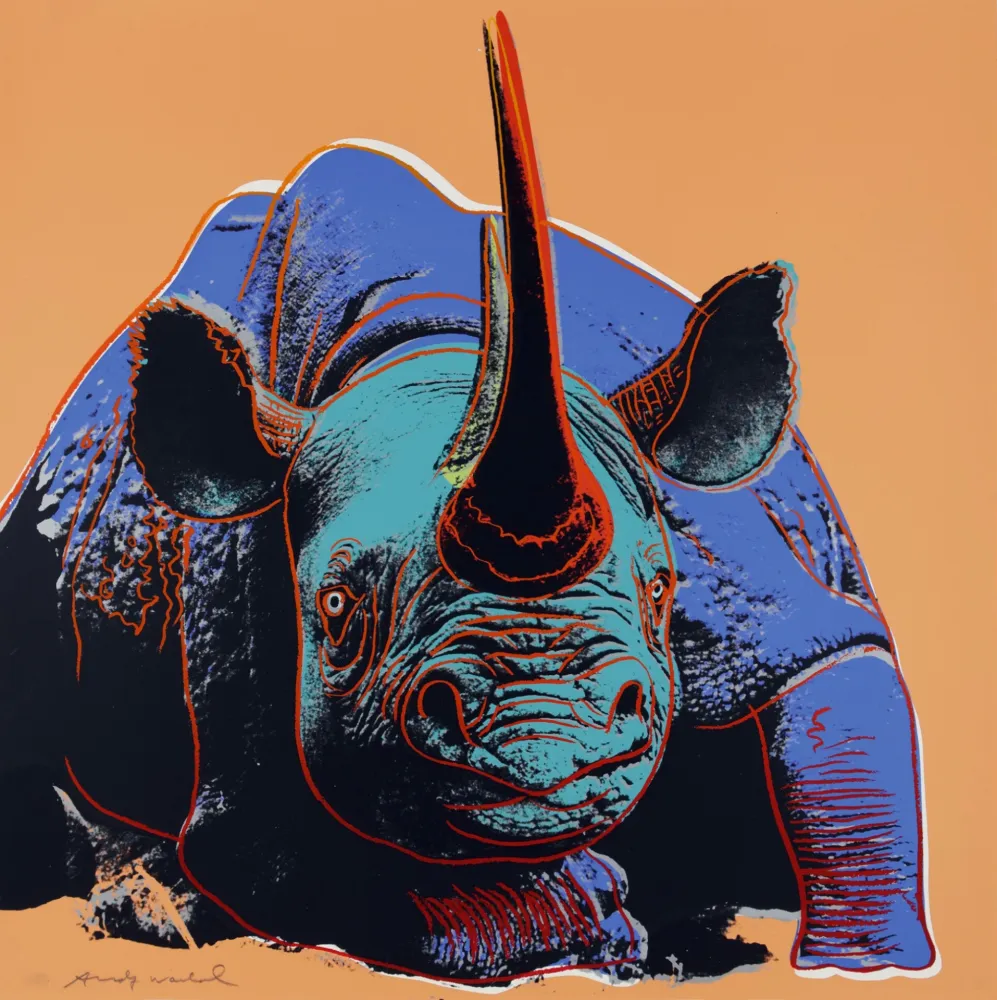 シルクスクリーン Warhol - Black Rhinoceros (FS II.301)