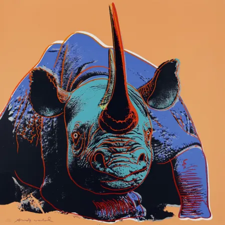 シルクスクリーン Warhol - Black Rhinoceros (FS II.301)