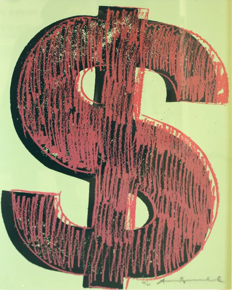 シルクスクリーン Warhol - Dollar Sign, Red (FS II.274)