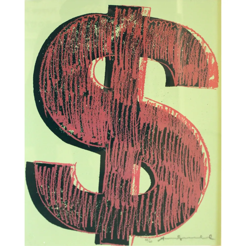 シルクスクリーン Warhol - Dollar Sign, Red (FS II.274)