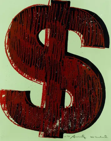 シルクスクリーン Warhol - Dollar Sign, Red (FS II.274)