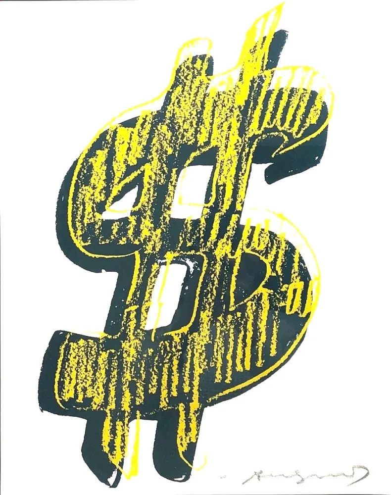 シルクスクリーン Warhol - Dollar Sign, Yellow (FS II.278)
