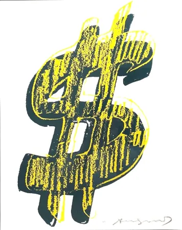 シルクスクリーン Warhol - Dollar Sign, Yellow (FS II.278)