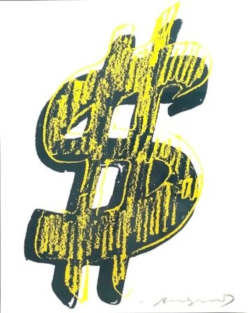 シルクスクリーン Warhol - Dollar Sign, Yellow (FS II.278)