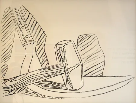 シルクスクリーン Warhol - Hammer and Sickle 162 (Black and White) Unique