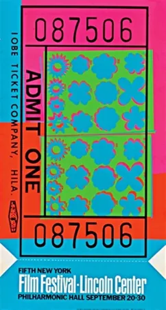シルクスクリーン Warhol - Lincoln Center Film Festival Ticket (Feldman & Schellmann II.19)