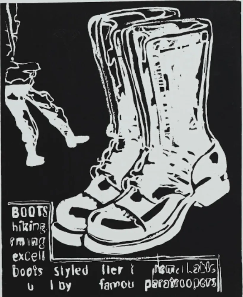 シルクスクリーン Warhol - Paratrooper Boots Negative
