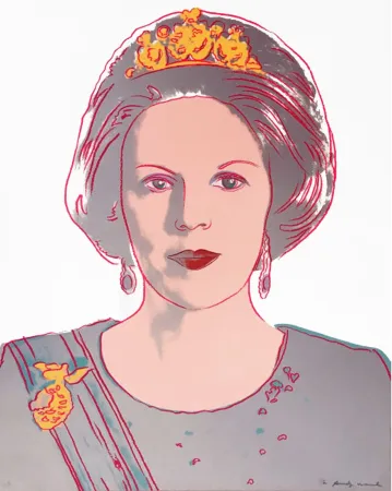 シルクスクリーン Warhol - Queen Beatrix of the Netherlands 339