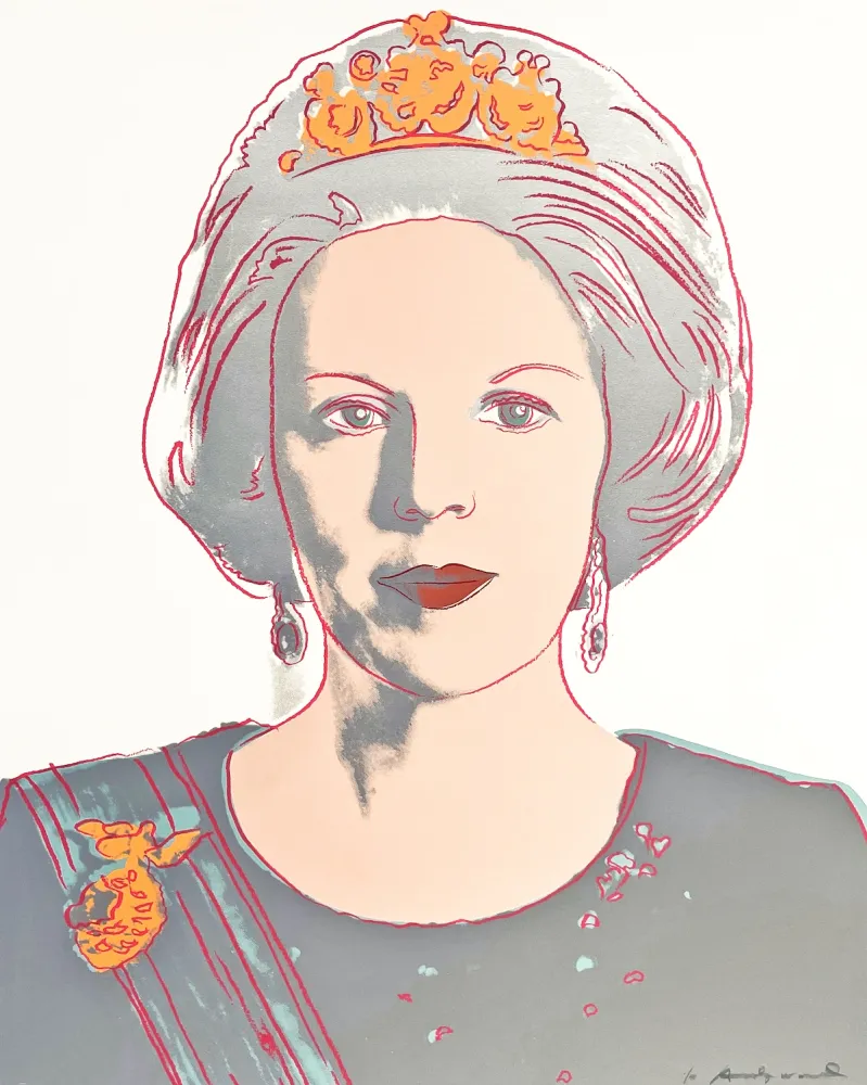シルクスクリーン Warhol - Queen Beatrix of the Netherlands 339