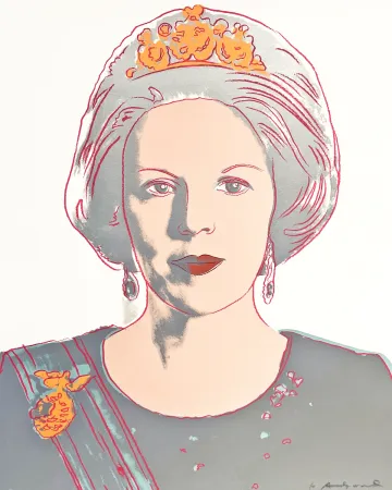 シルクスクリーン Warhol - Queen Beatrix of the Netherlands 339