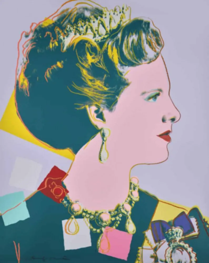 シルクスクリーン Warhol - Queen Margrethe II of Denmark, FS II. 342A