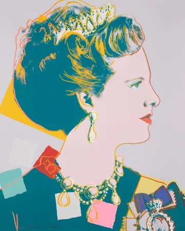 シルクスクリーン Warhol - Queen Margrethe II of Denmark (FS II342)