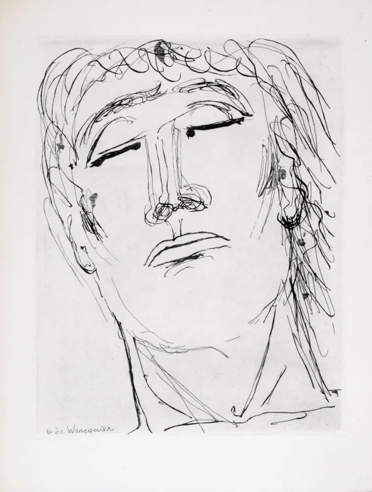 エッチング Waroquier - Figure sereine, 1946