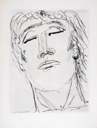 エッチング Waroquier - Figure sereine, 1946