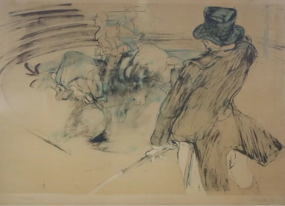 リトグラフ Weisbuch - Cheval dans un cirque