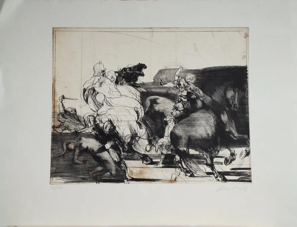 エッチング Weisbuch - Chevaliers