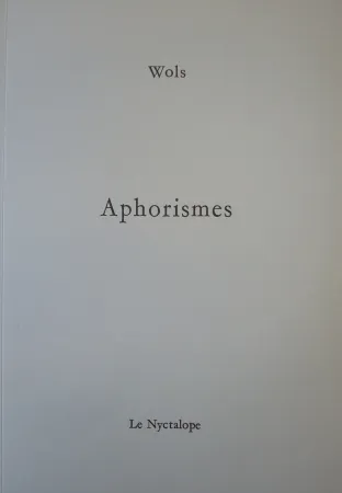 挿絵入り本 Wols - Aphorismes