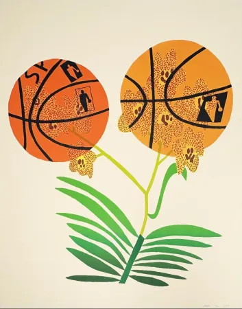 リトグラフ Wood - Double Basketball Orchid (State I)