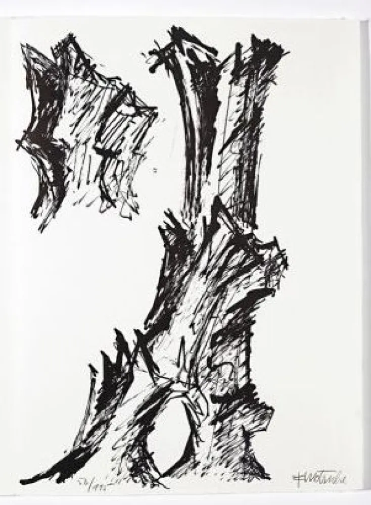 リトグラフ Wotruba - Jean Cassou: vingt-deux poèms