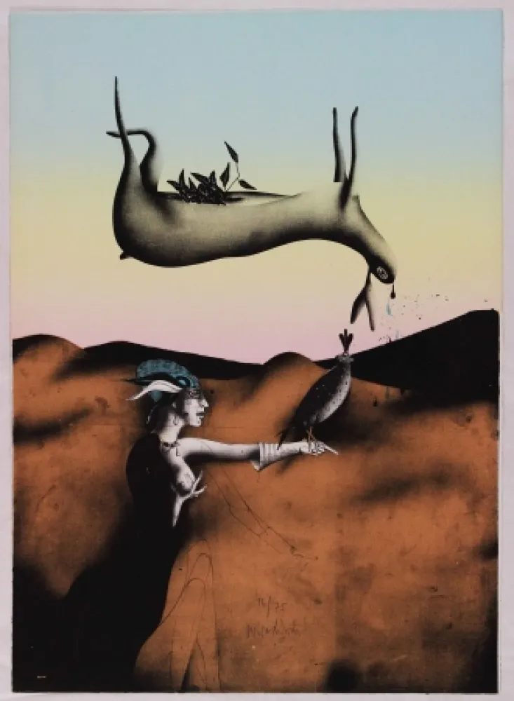 リトグラフ Wunderlich - Poésie de la chasse italienne