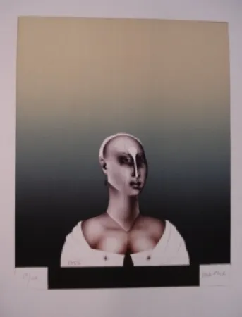 リトグラフ Wunderlich - Portrait d'une dame