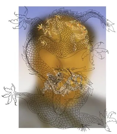 シルクスクリーン Yan - Mao With Dragons