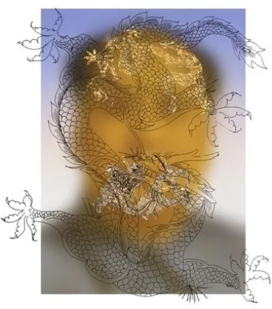 シルクスクリーン Yan - Mao with Dragons