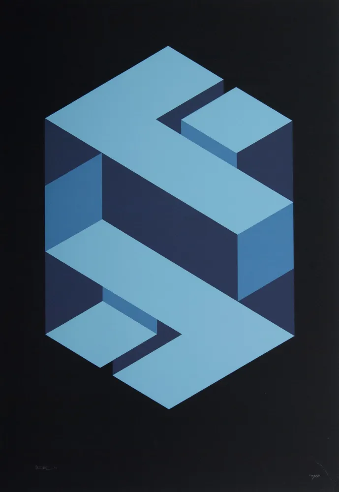 シルクスクリーン Yturralde - Figura imposible