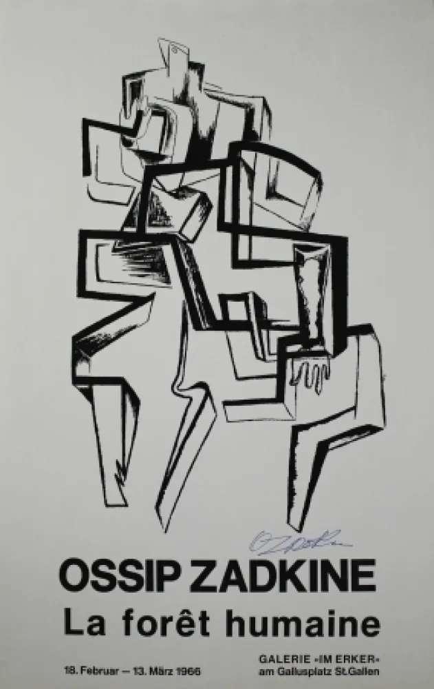 リトグラフ Zadkine - La forêt humaine