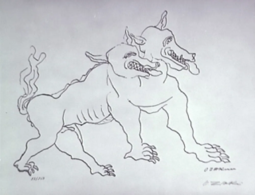 リトグラフ Zadkine - Le chien de Gerion (b)