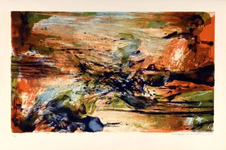 リトグラフ Zao - À la gloire de l'image et art poétique (To the Glory of the Image and Poetic Art)