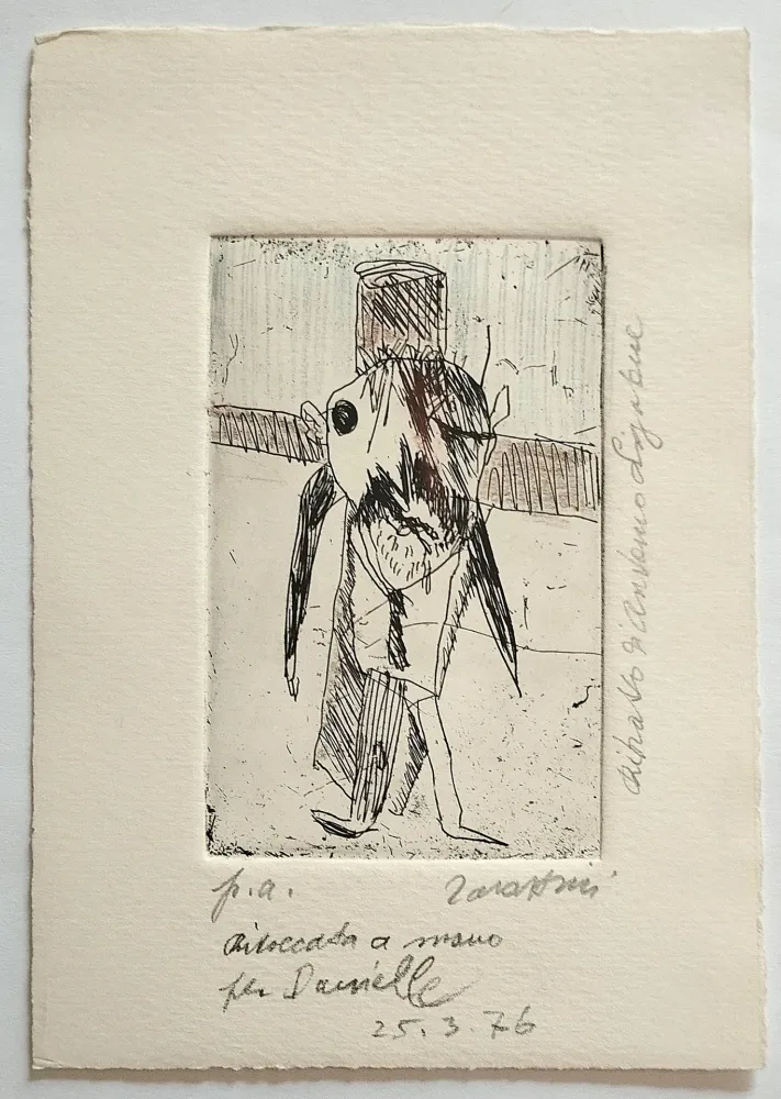 エッチング Zavattini - Ritratto di Antonio Ligabue