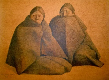 リトグラフ Zuniga - Chamulas (Red)