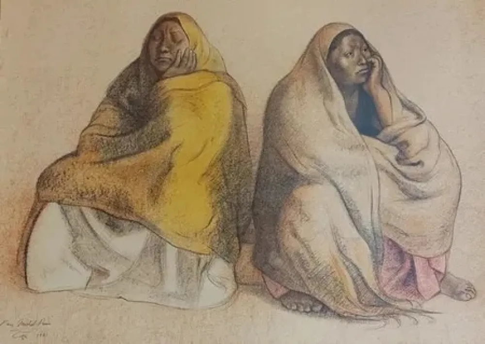 リトグラフ Zuniga - SEATED FIGURES 1981