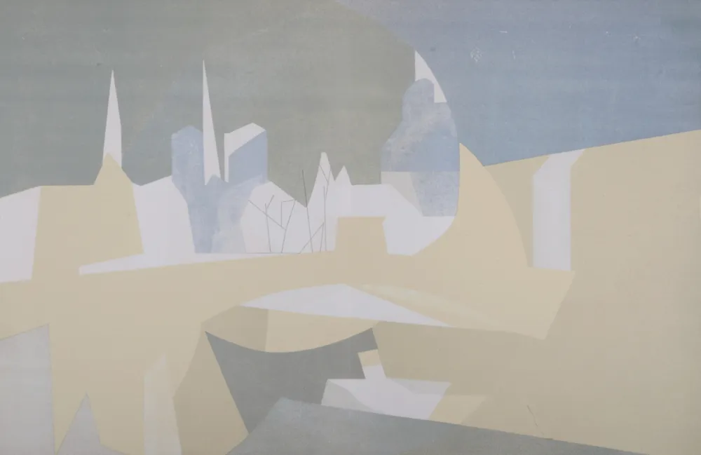 リトグラフ Beaudin - Ville et paquebot, 1962