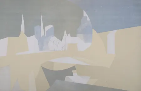 リトグラフ Beaudin - Ville et paquebot, 1962