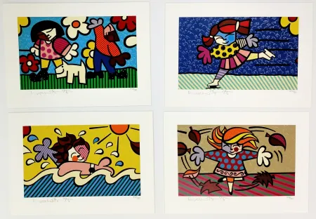 シルクスクリーン Britto - SEASONS OF MIRACLES - SUITE OF 4