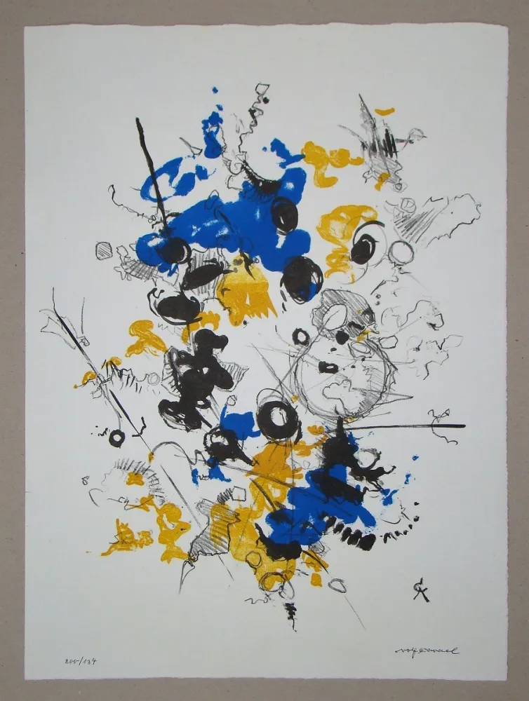 リトグラフ Cavael - Abstrakte Komposition