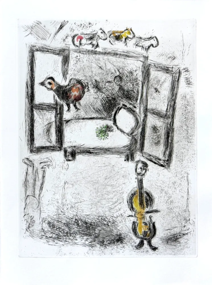 エッチング Chagall - Celui qui dit les choses sans rien dire, Planche II
