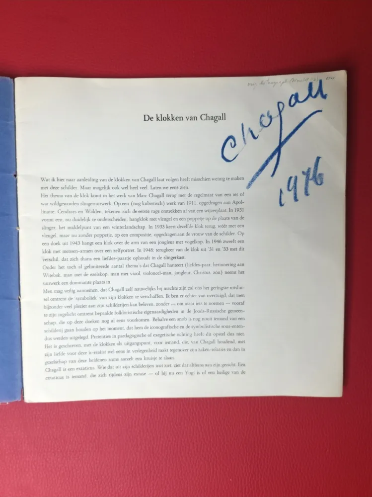 挿絵入り本 Chagall - Signed - De klokken van Chagall